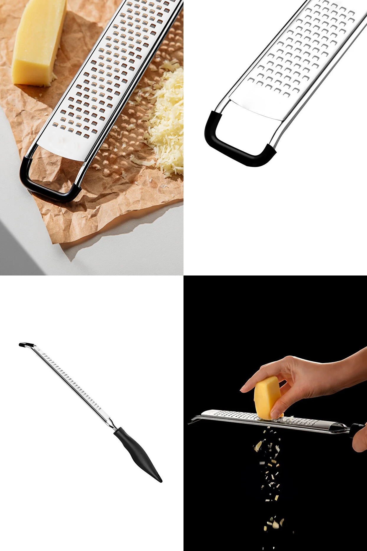 3'lü Profesyonel Çelik Rende Seti: Limon Peynir Çikolata Zester - Lazer Kesim Cerrahi Çelik 722700