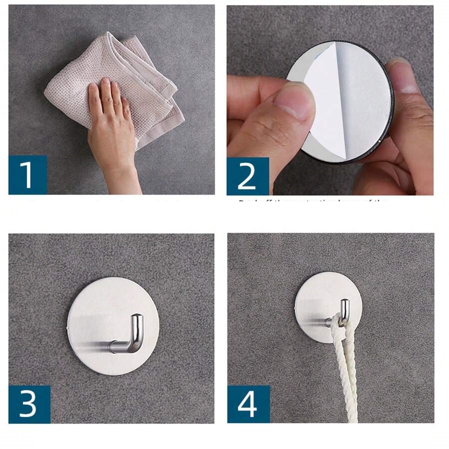 2'li Banyo ve Mutfak Askı Seti - SUS304 Lazer Kesim Çelik  Ultra Güçlü Yapışkanlı Askı 722702