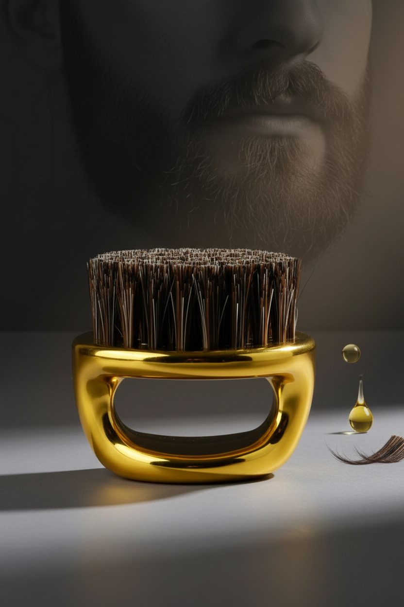 Premium Gold Serisi At Kılı Sakal Tarama Fırçası - Profesyonel Bakım ve Şekillendirici  722704