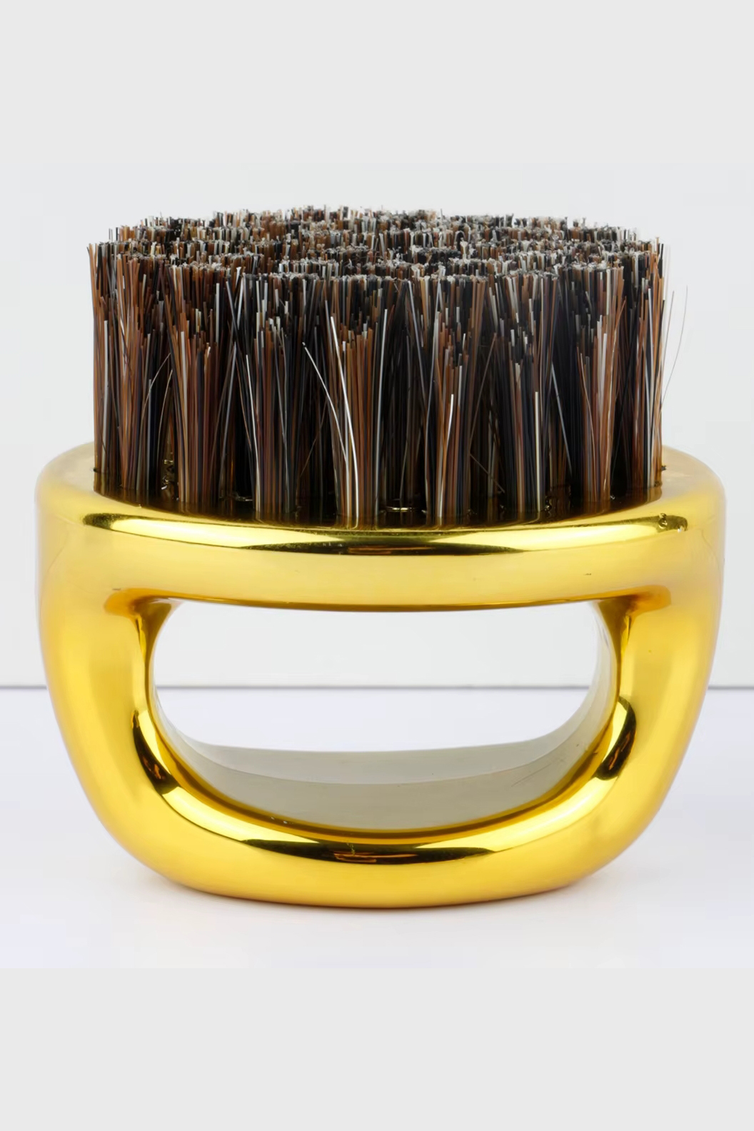 Gold Fade Fırçası - %100 At Kılı Profesyonel Berber Ense ve Geçiş Fırçası - Lüks Altın Seri 722705