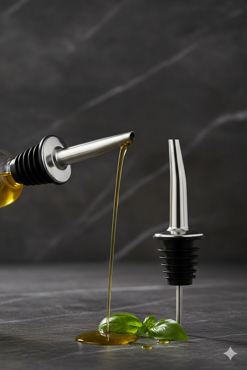 2 Adet Inox Çelik Akıtmaz Yağdanlık Ucu - Profesyonel Şişe Tıpası & Sosluk Başlığı 722707