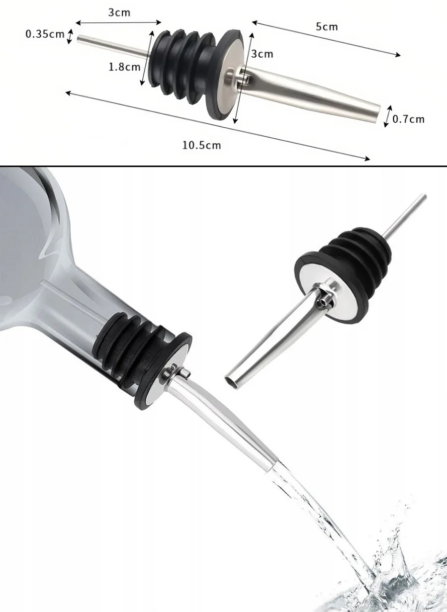 2 Adet Inox Çelik Akıtmaz Yağdanlık Ucu - Profesyonel Şişe Tıpası & Sosluk Başlığı 722707