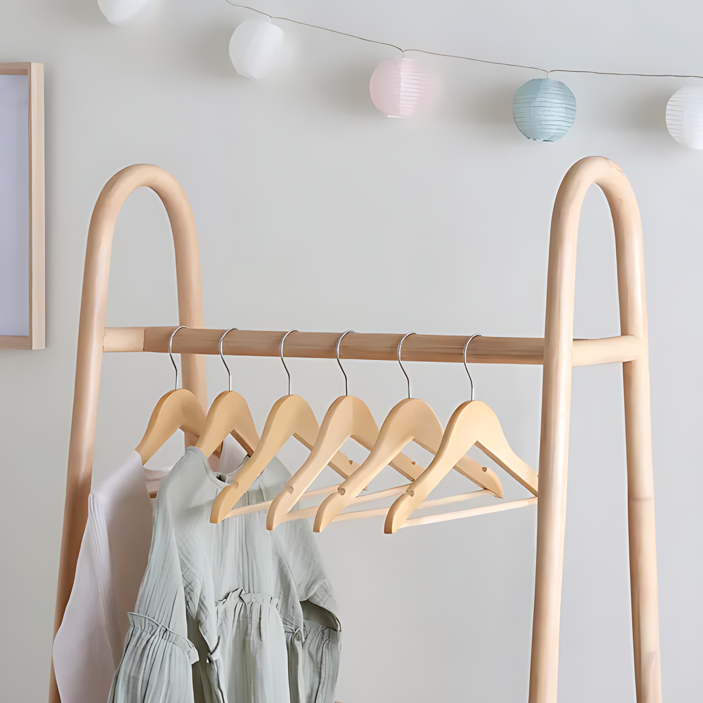 20'li Lüks Masif Ahşap Çocuk Askı Seti - Elena Rostova Stil Seçkisi - 30 cm 722711