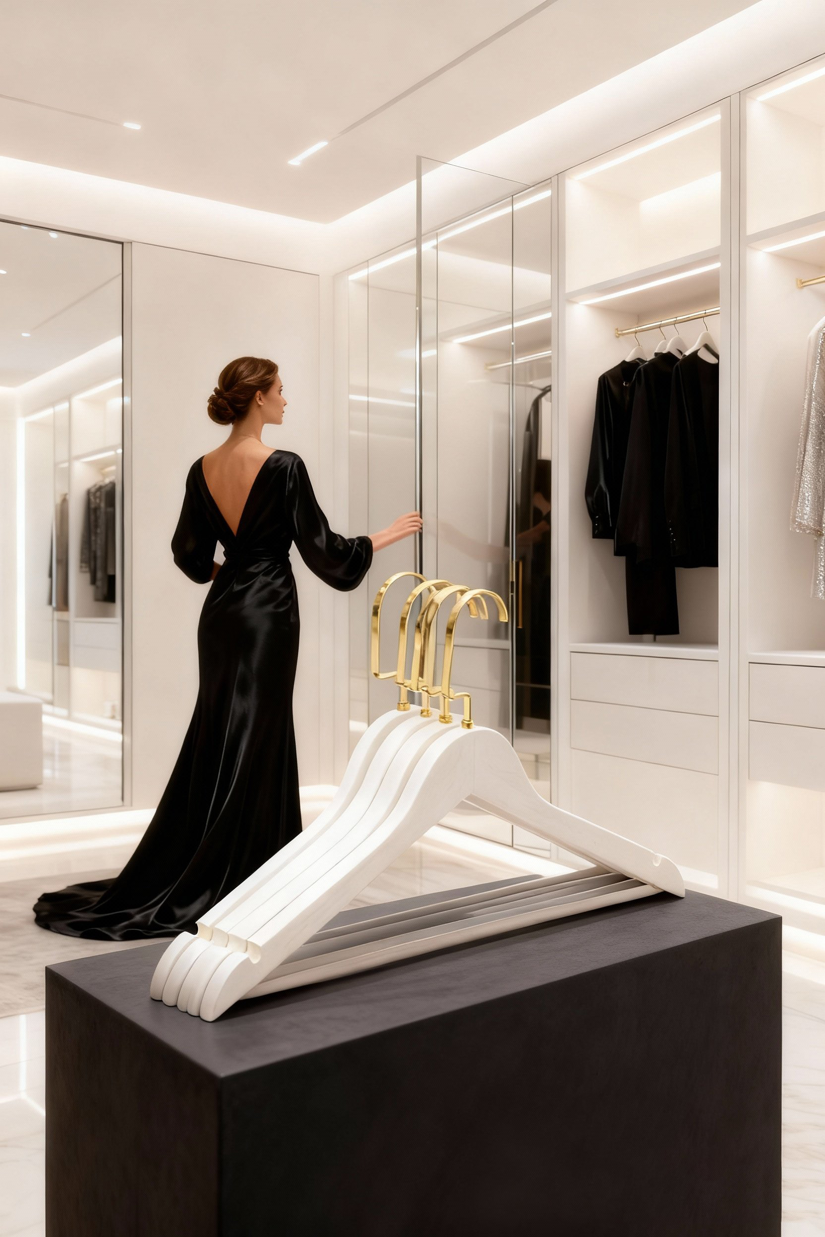 LasVegas Ahşap Elbise Askısı - 6'lı Set, Lüks Amerikan Kancalı Gardırop Düzenleyici 722712