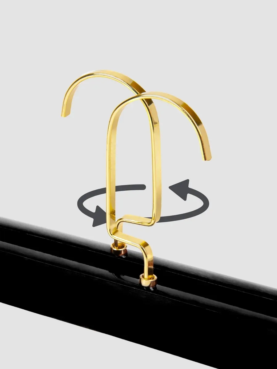 LasVegas  Siyah Ahşap Pantolon ve Etek Askı Seti 10'lu Set, Lüks Amerikan Kancalı 722714