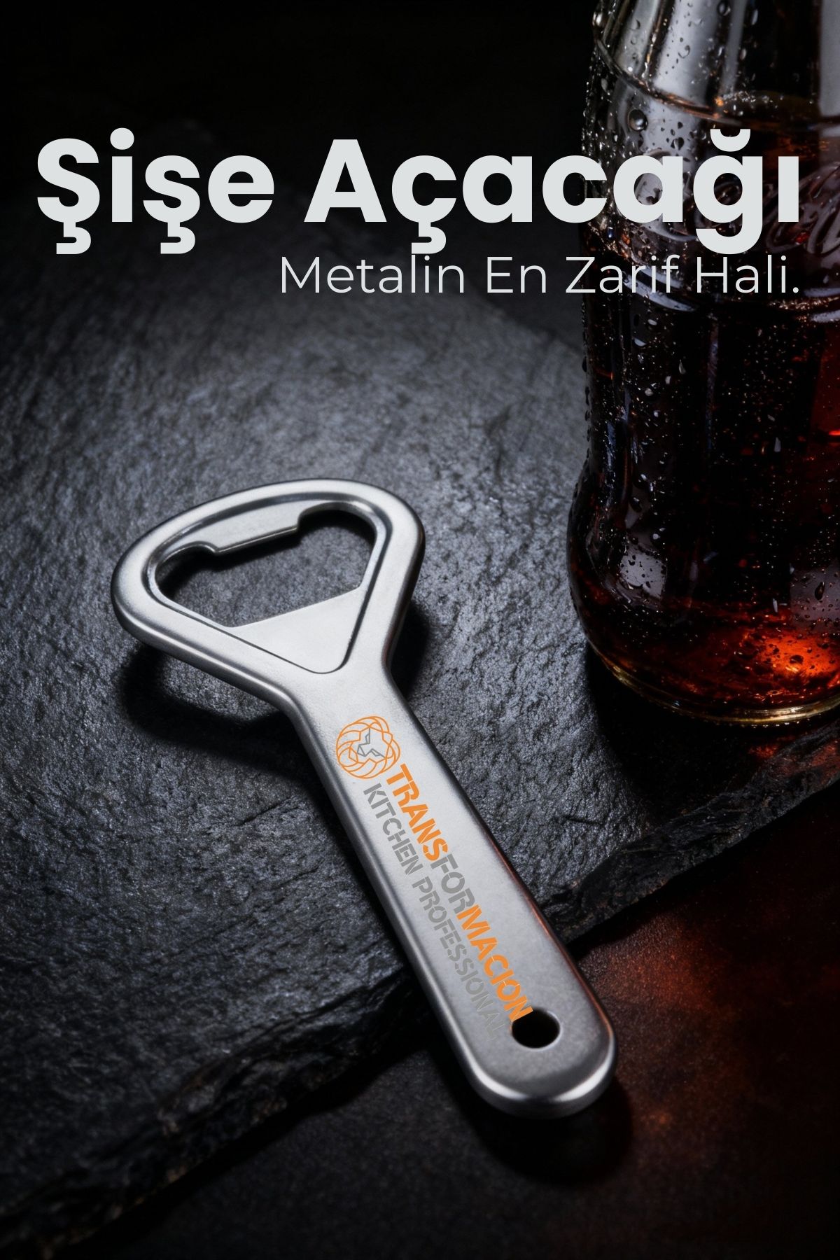 Ergonomik Metal Şişe Açacağı - Gazoz, Kola, Bira Kapağı Açıcı 