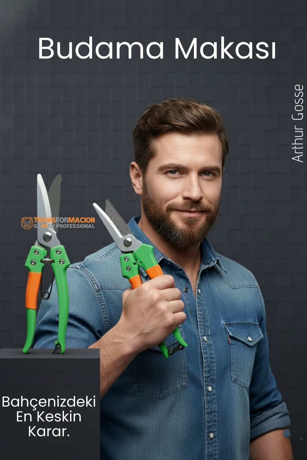 Paslanmaz Çelik Budama ve Bağ Makası – Ergonomik Titanyum Kaplama Profesyonel Bahçıvan Serisi 