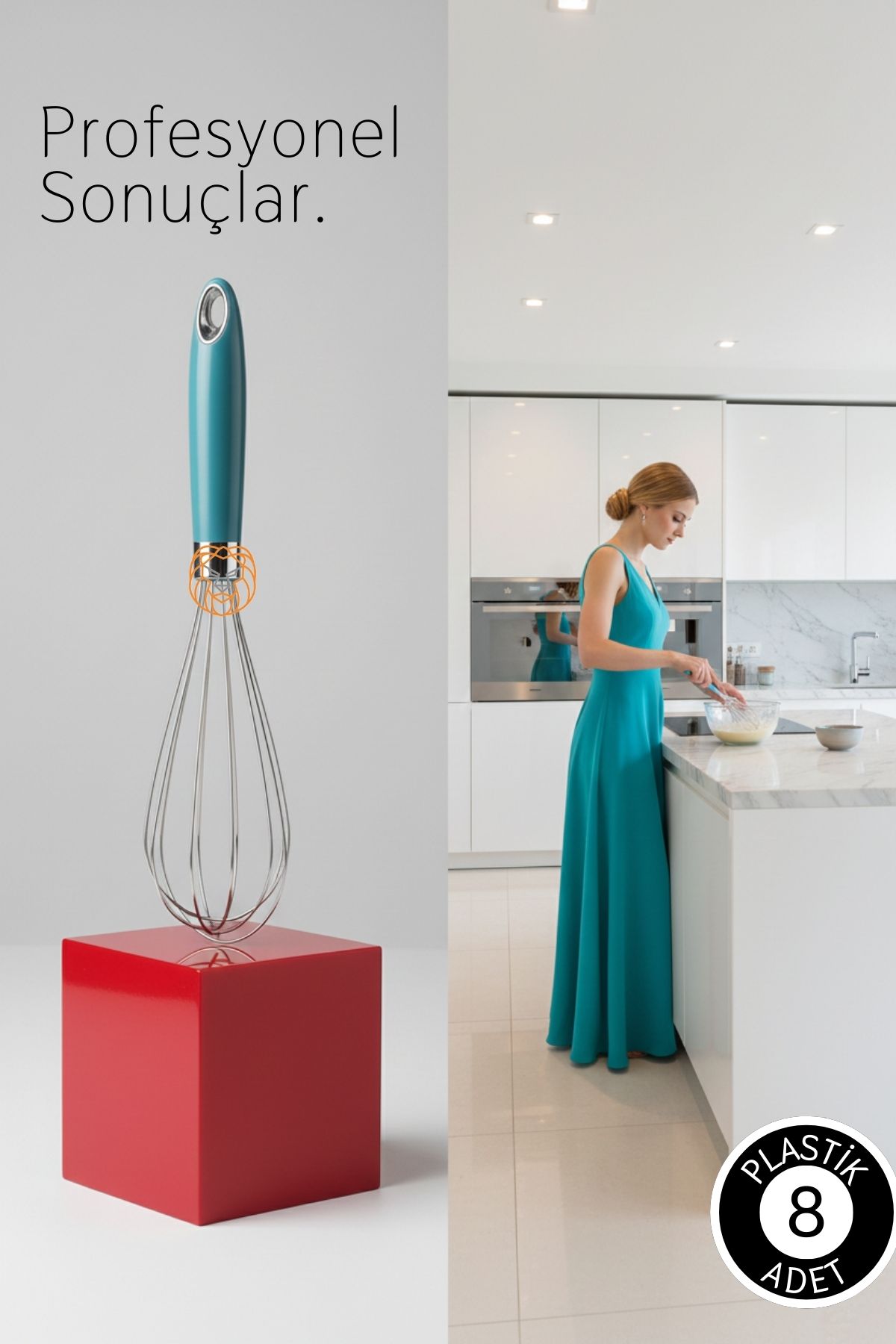 Profesyonel Paslanmaz Çelik Çırpıcı, Ergonomik Mutfak Mikseri 28 cm Lara Soydan Koleksiyonu 