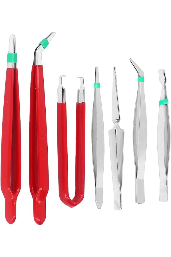 7’li Profesyonel Hassas Cımbız Seti - Antistatik Çelik, Elektronik Tamir & Hobi Kiti 722719