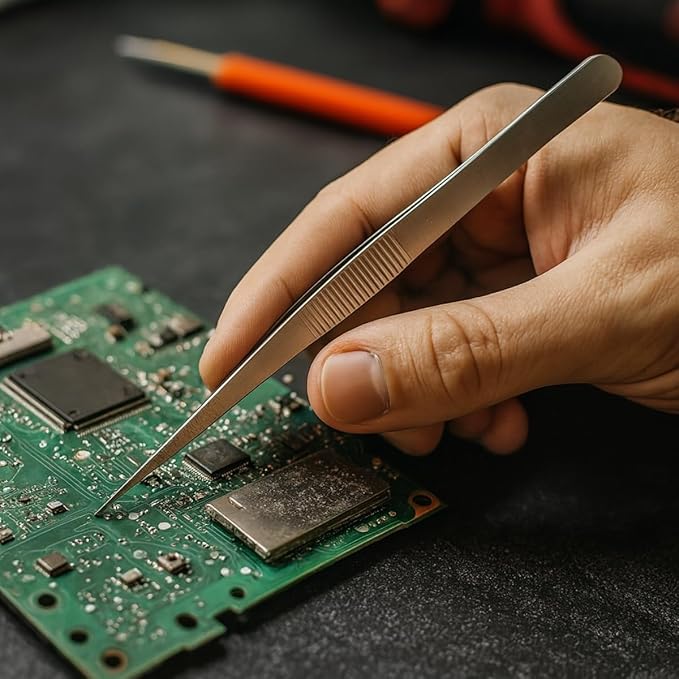 7’li Profesyonel Hassas Cımbız Seti - Antistatik Çelik, Elektronik Tamir & Hobi Kiti 722719