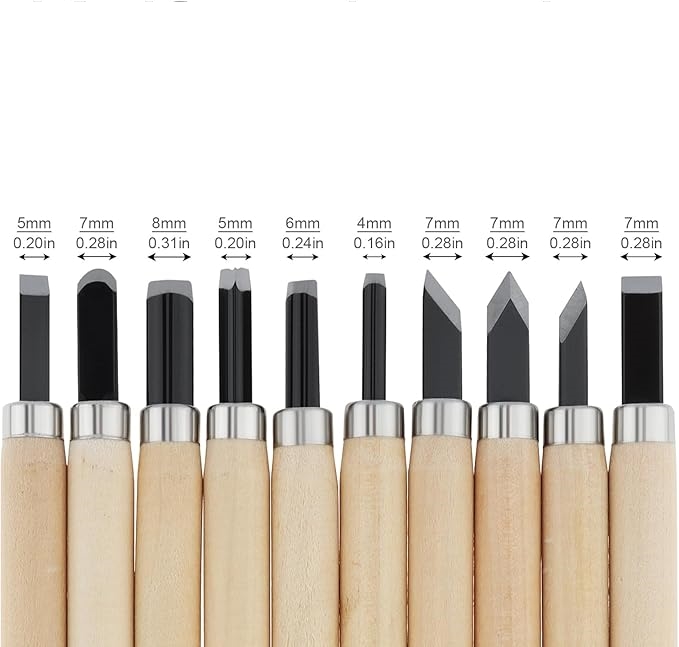 10'lu Profesyonel Ahşap Oyma Seti - Çelik Uçlu Ergonomik Zanaatkar Takımı 722728