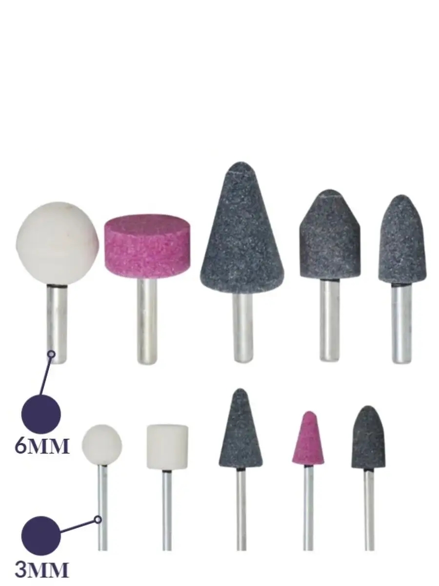 10'lu Dremel Ve Matkap Ucuna Taşlama Seti - 3mm+6mm Şaft Profesyonel Oyma, Şekillendirme ve Rötuş Uçları 722730