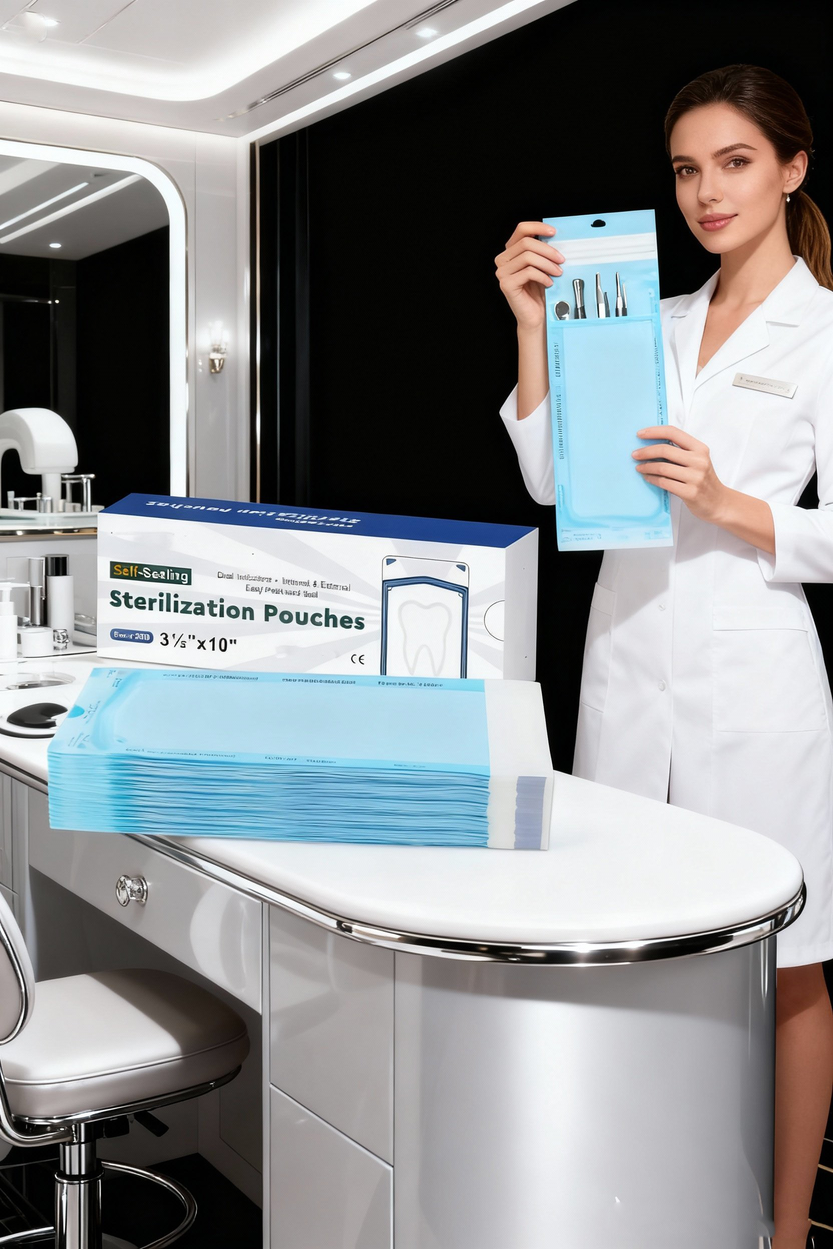 Sterilizasyon Poşeti 600 Adet - Otoklav Kendinden Yapışkanlı Medikal Poşet 9x26 cm 722738