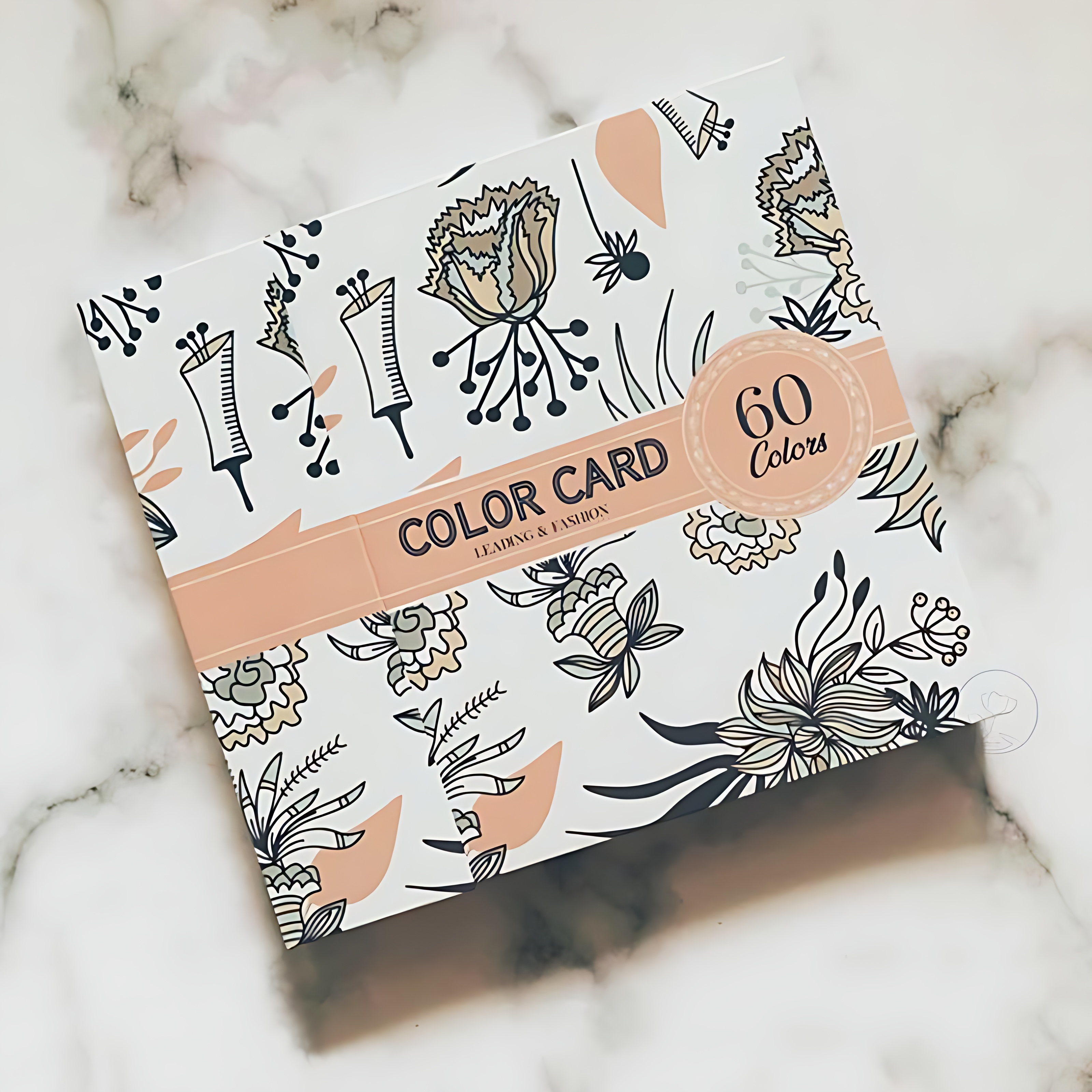 60’lı Profesyonel Nail Art Sunum Kartelası – Lüks Çiçek Desenli Takma Tırnak Teşhir Kitabı 722740