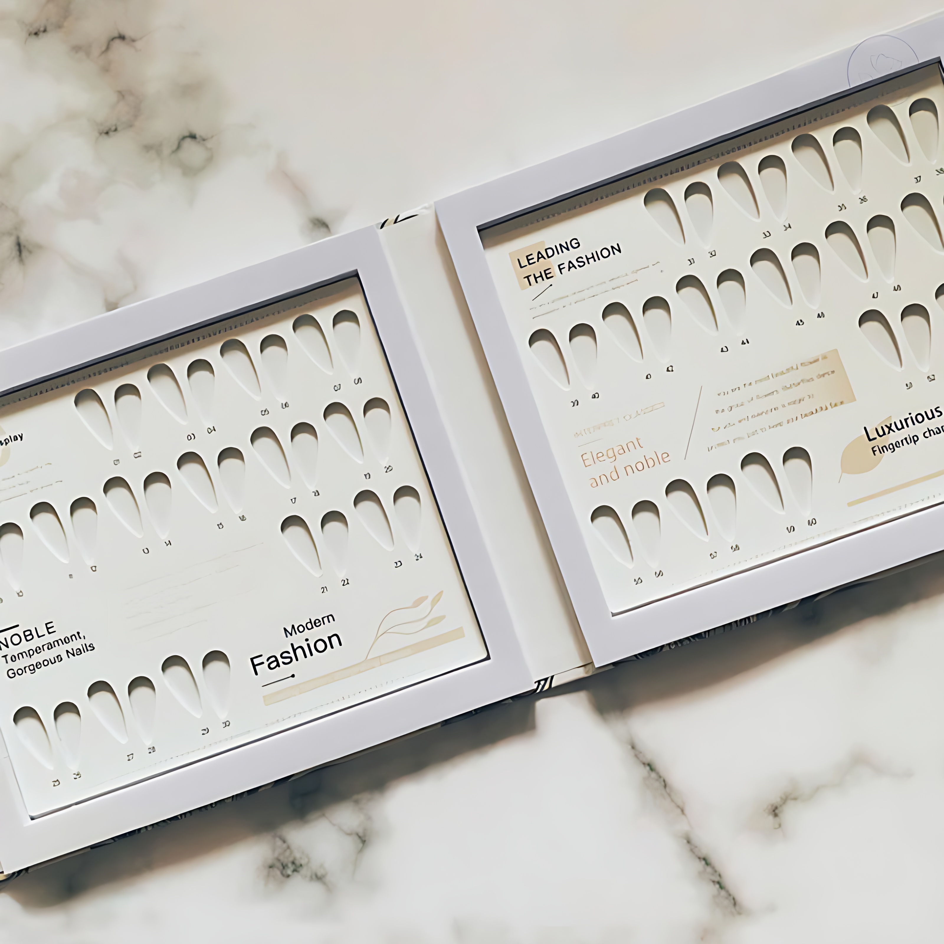 60’lı Profesyonel Nail Art Sunum Kartelası – Lüks Çiçek Desenli Takma Tırnak Teşhir Kitabı 722740