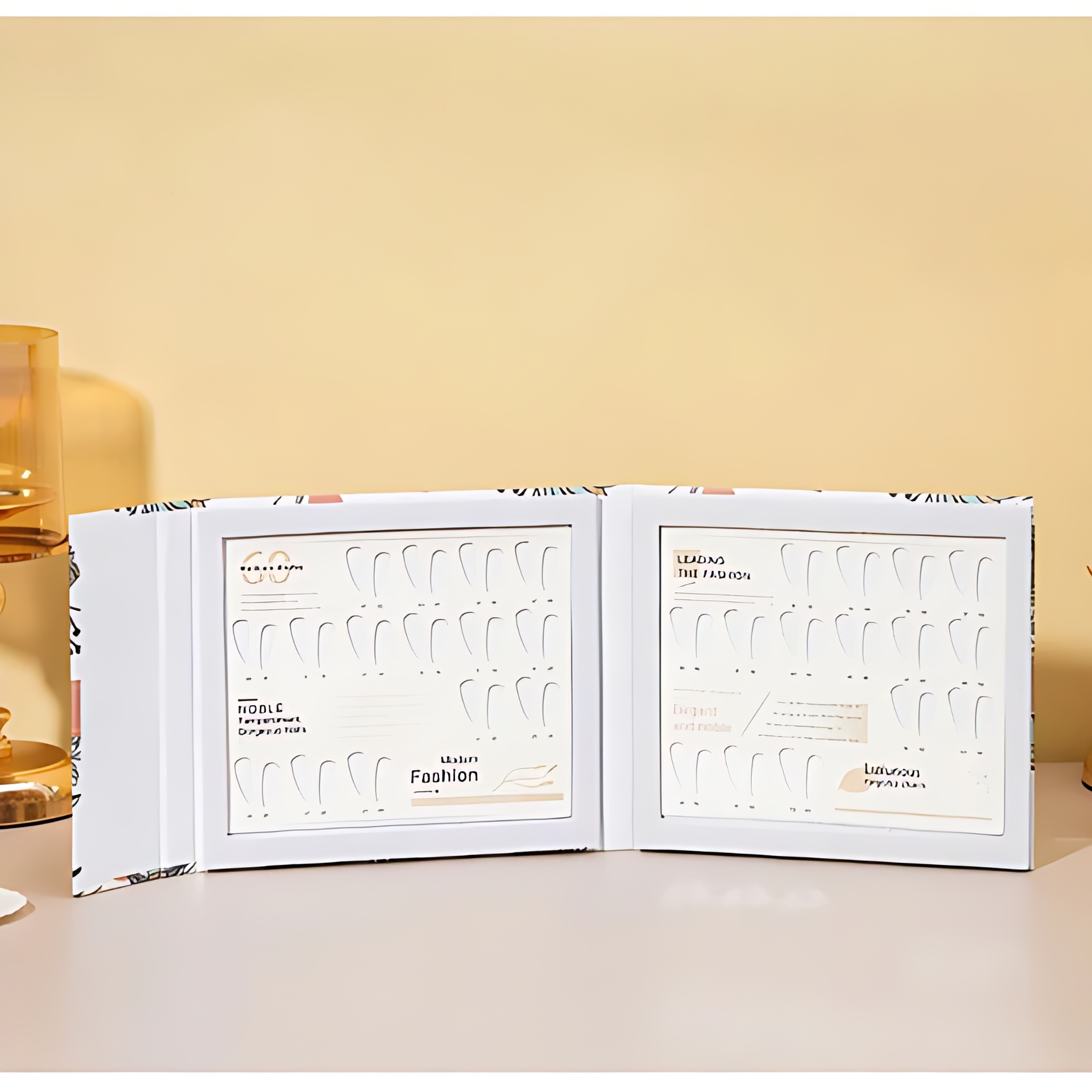 60’lı Profesyonel Nail Art Sunum Kartelası – Lüks Çiçek Desenli Takma Tırnak Teşhir Kitabı 722740