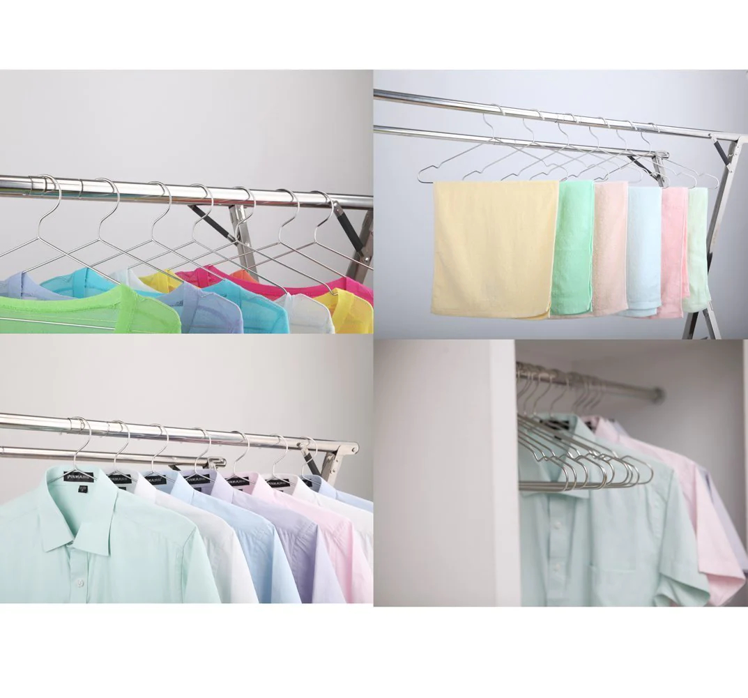 12'li Lüks Çelik Elbise Askısı - İz Yapmayan İnce Tasarım Metal Kıyafet Düzenleyici (40cm) 722745