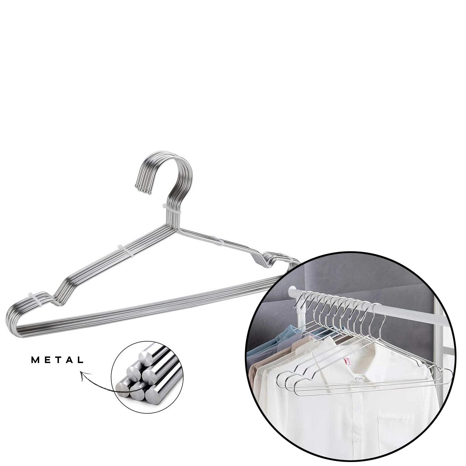 48'li Lüks Çelik Elbise Askısı - İz Yapmayan İnce Tasarım Metal Kıyafet Düzenleyici (40cm) 722746