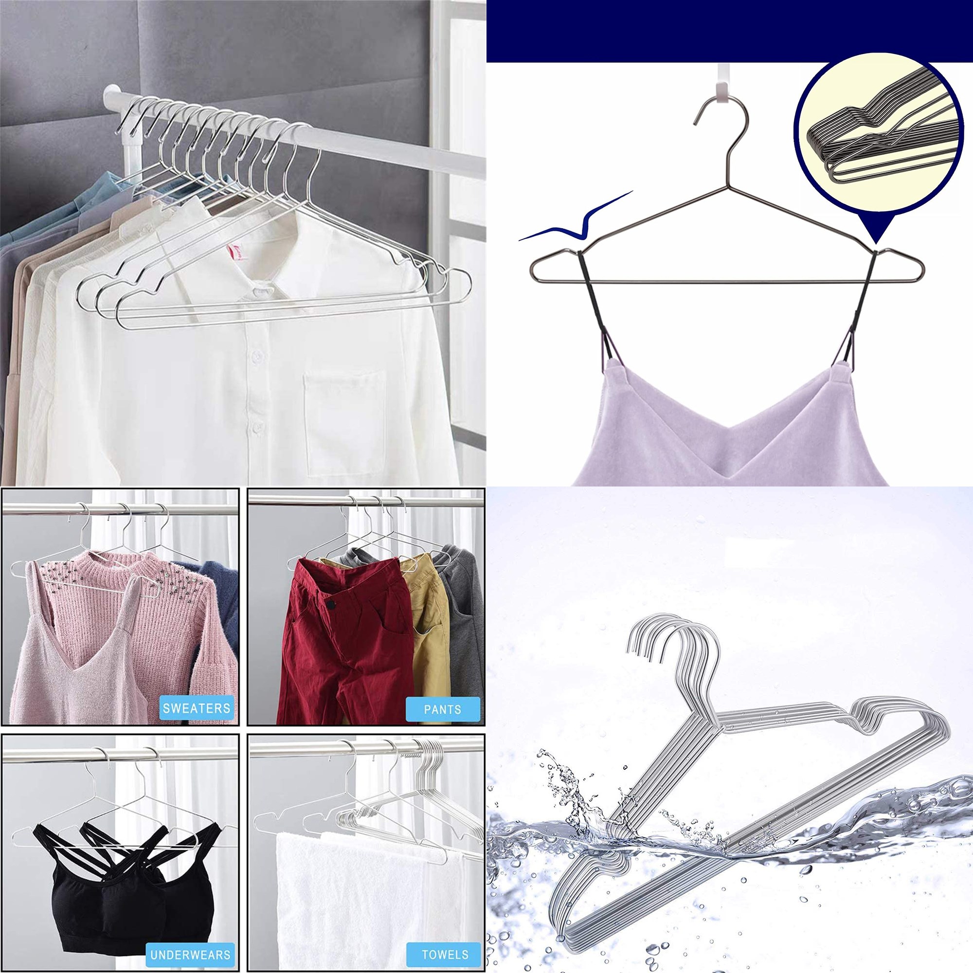 48'li Lüks Çelik Elbise Askısı - İz Yapmayan İnce Tasarım Metal Kıyafet Düzenleyici (40cm) 722746