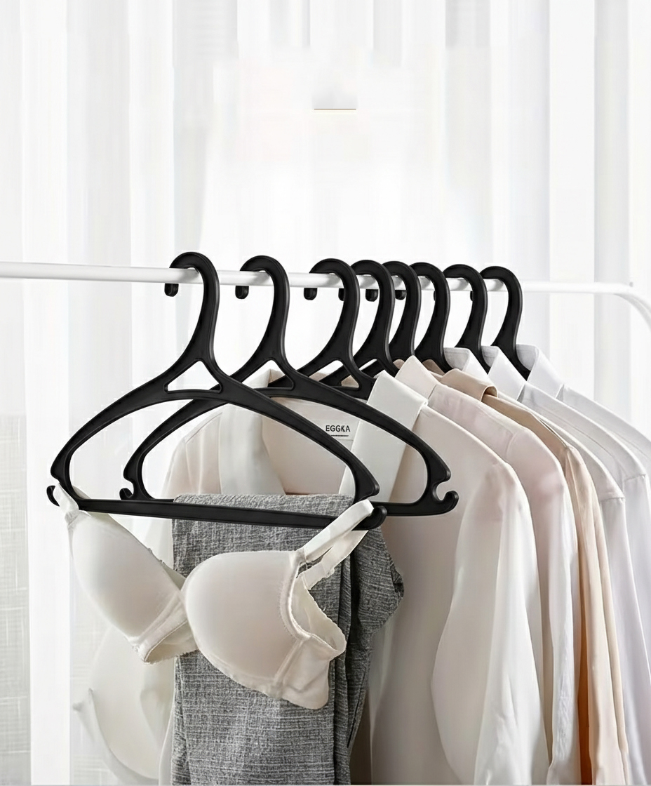 Giulia Vieri Selection: 12'li Premium İtalyan Tasarım İnce Siluet Kaymaz Elbise Askısı Seti SİYAH 722747