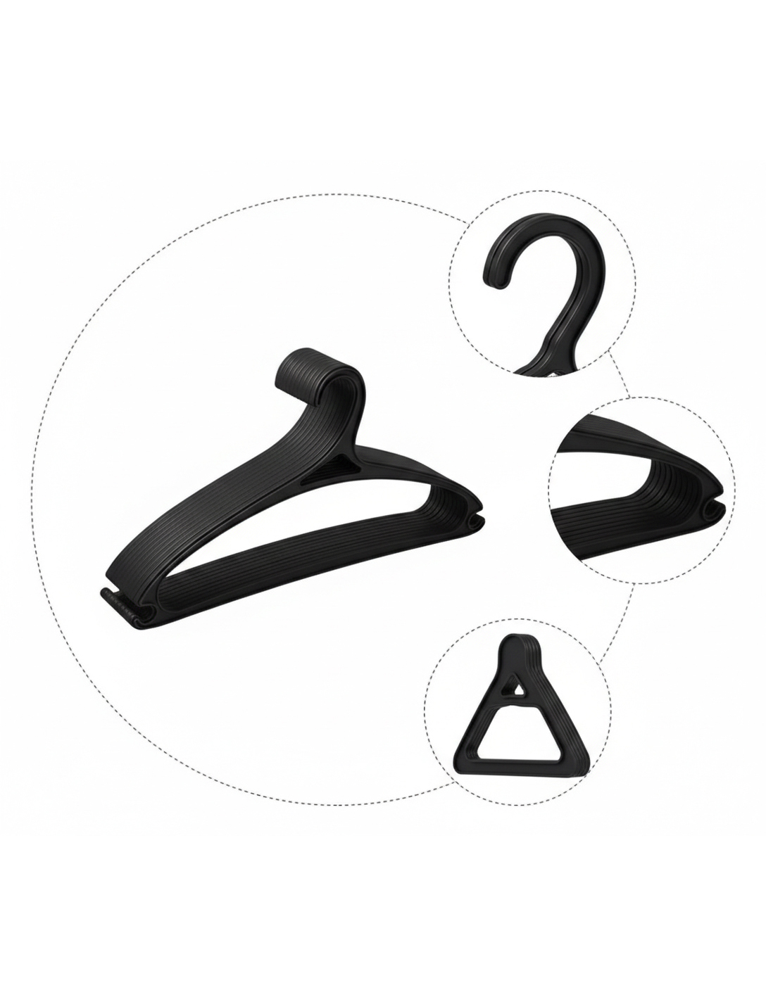 Giulia Vieri Selection: 36'li Premium İtalyan Tasarım İnce Siluet Kaymaz Elbise Askısı Seti SİYAH 722749