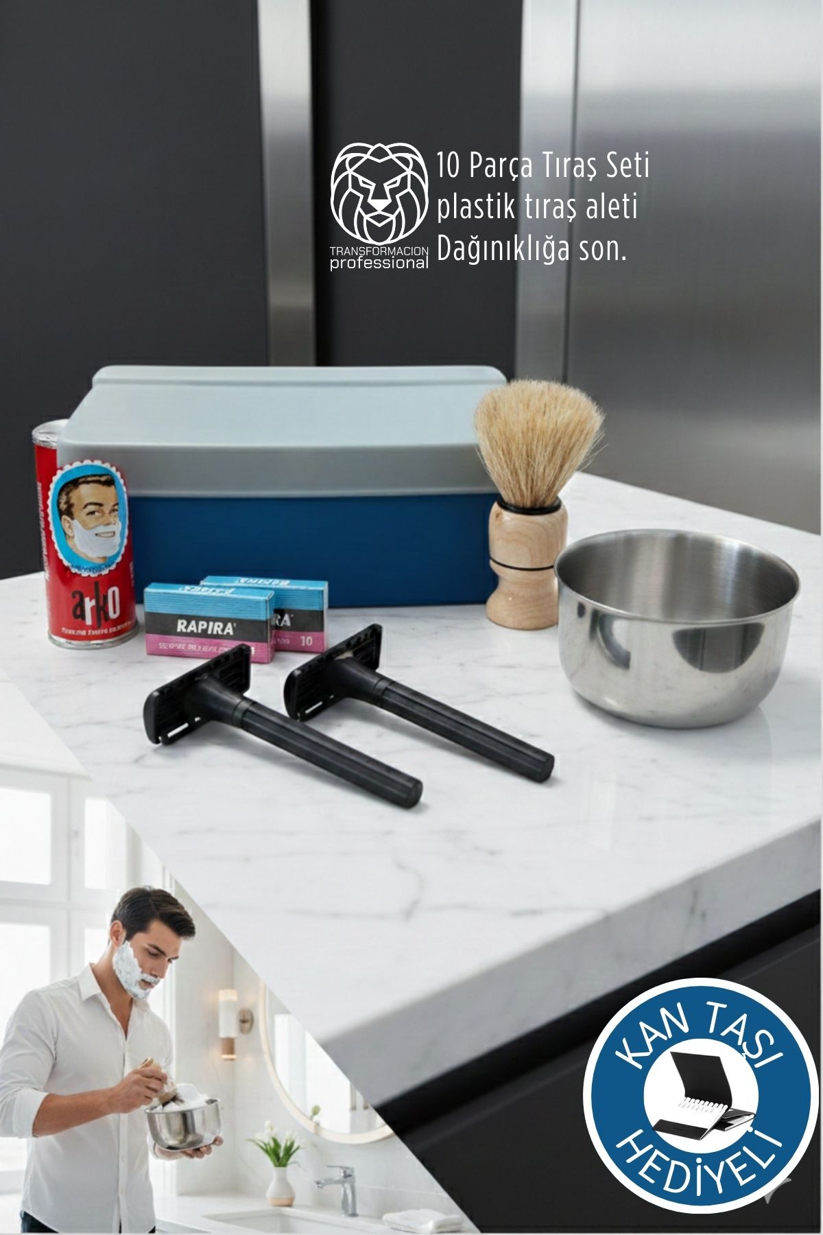 Geleneksel Tıraş Seti - 10 Parça Tıraş Kutulu Set 722752