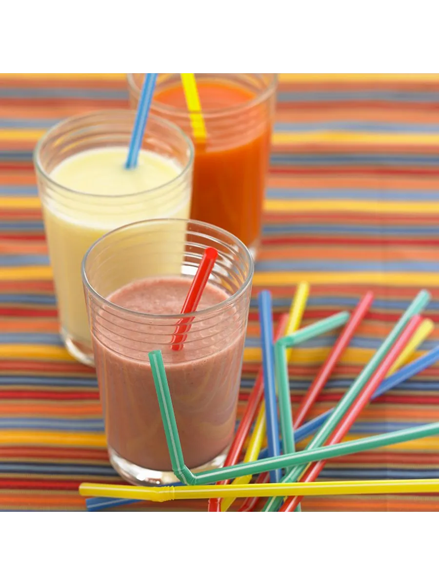 Gökkuşağı Serisi: 20’li Esnek Körüklü Lüx İçecek Pipeti – 22 cm Premium Sunum Seti 714840