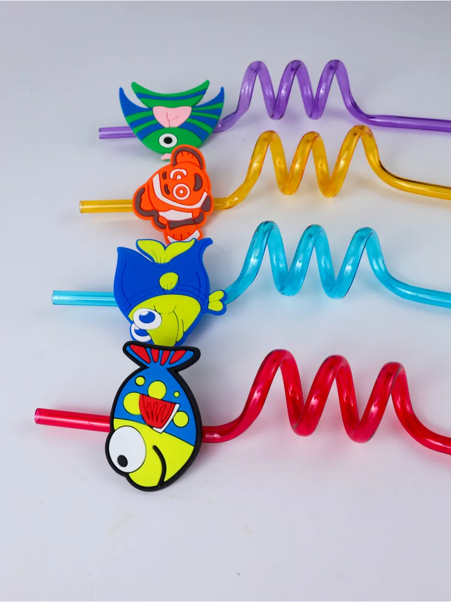 Spiralli Figürlü Lüks Çocuk Pipet Seti - 27cm Eğlenceli Karakterli 4'lü Özel Seri 722761