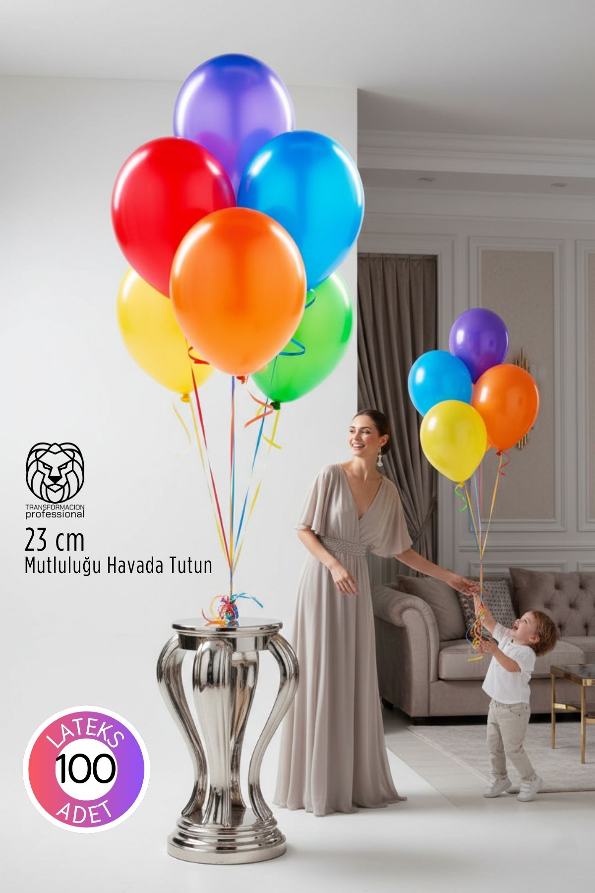 Premium Serisi 23 cm Mat Lateks Balon Seti – 100’lü Profesyonel Etkinlik Paketi 722762