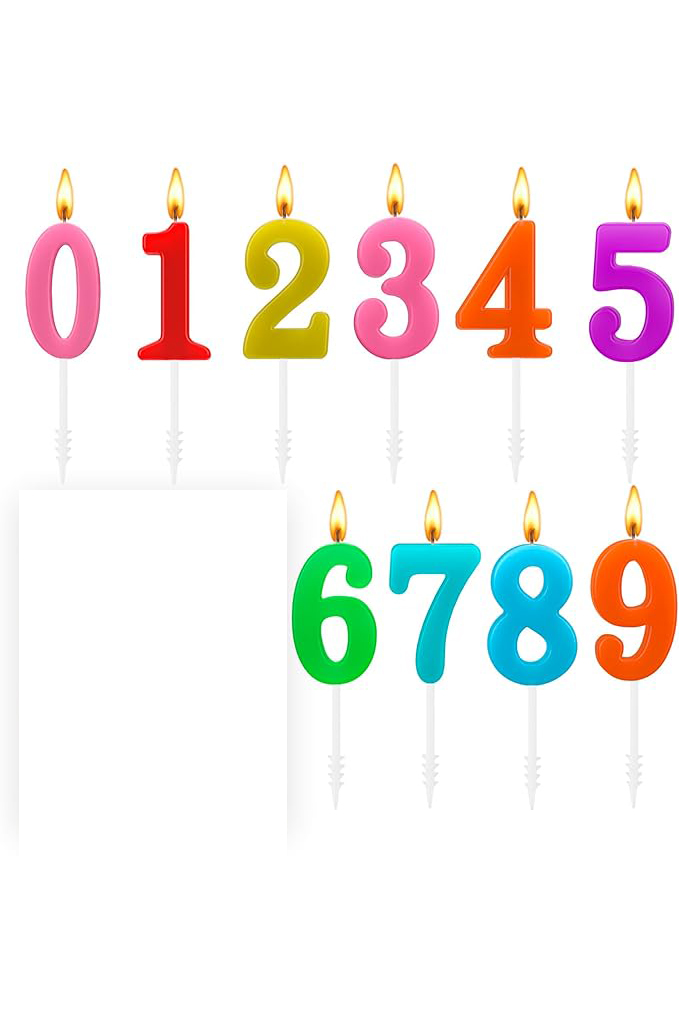 Renkli Rakamlı Doğum Günü Pastası Mum Seti - 20 Adet Premium Tasarım Mum 722766