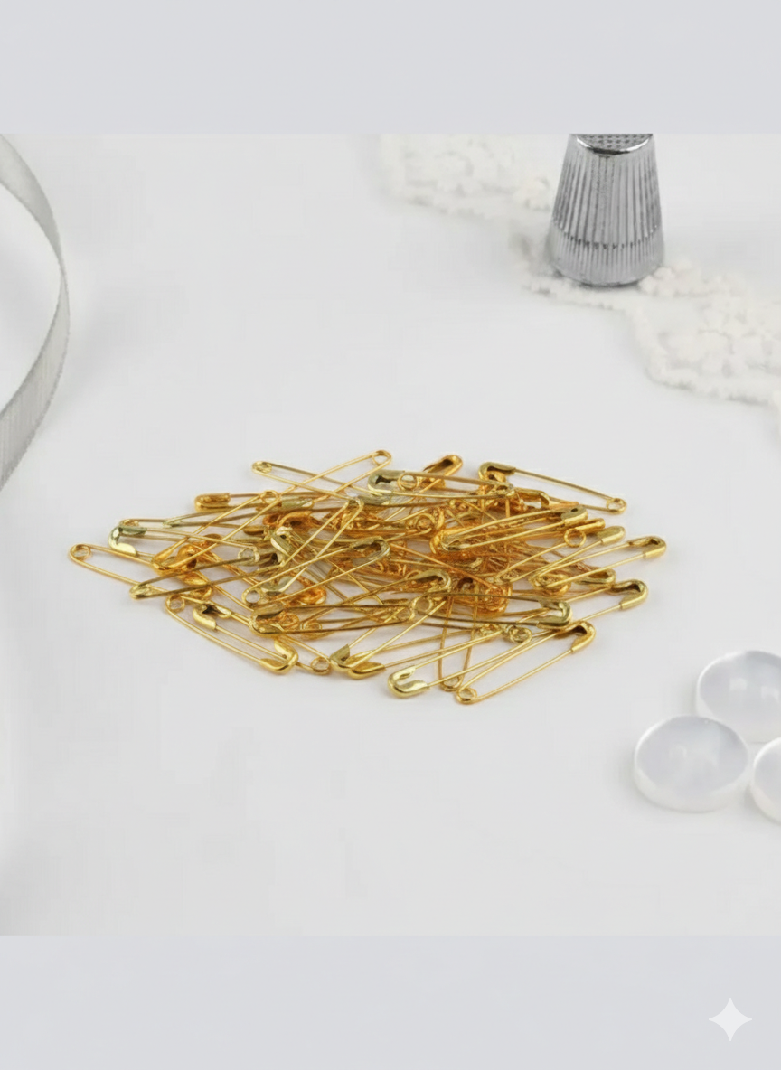 Gold Mini Çengelli İğne Seti 250 Adet - 2.2 cm Paslanmaz Metal Tasarım, Hobi ve Terzi Aksesuarı 722773