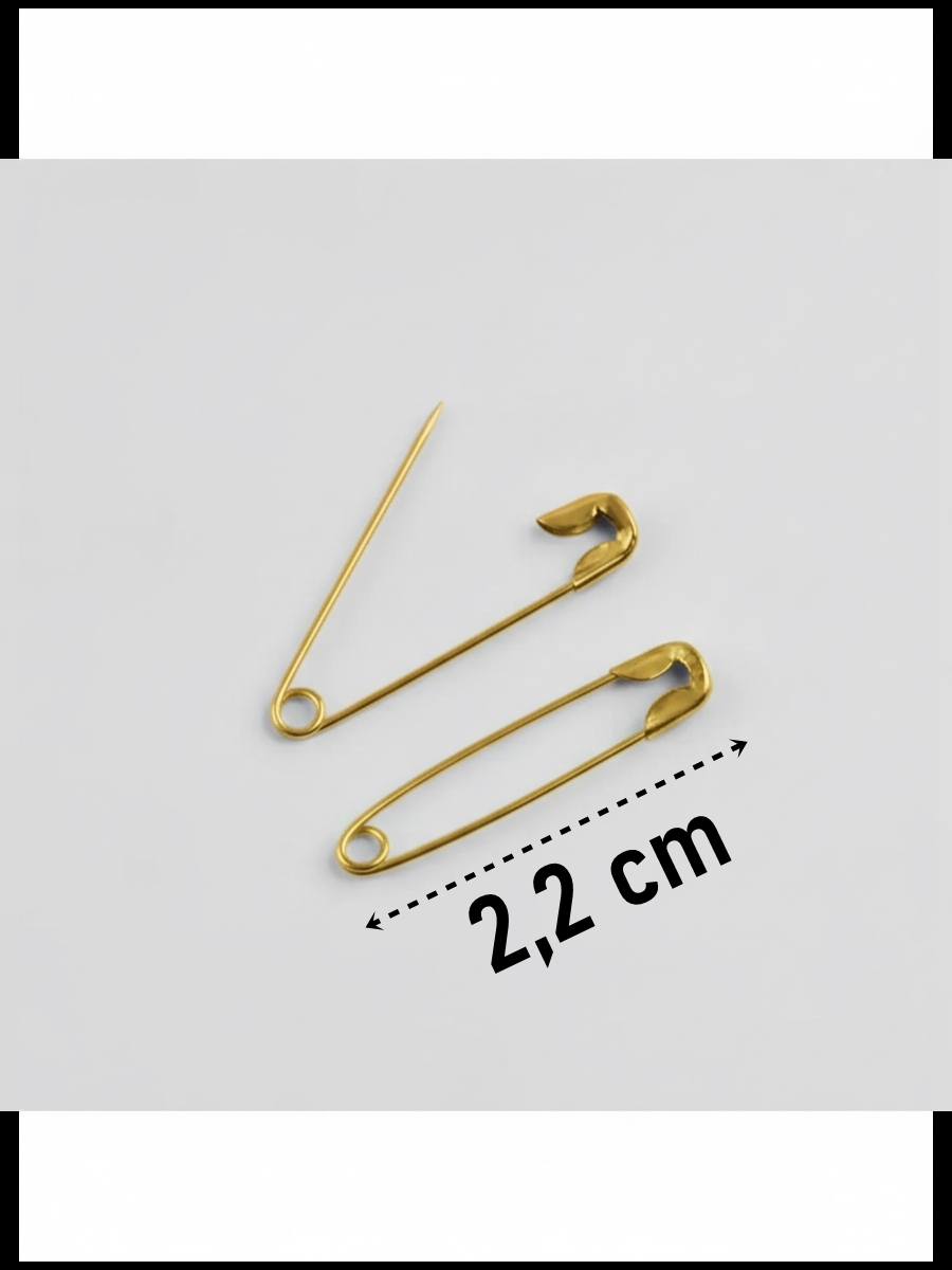 Gold Mini Çengelli İğne Seti 250 Adet - 2.2 cm Paslanmaz Metal Tasarım, Hobi ve Terzi Aksesuarı 722773