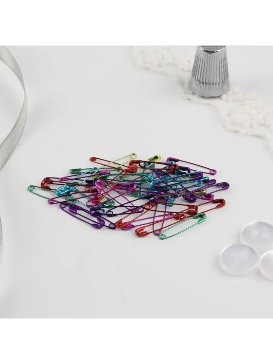 Renkli Mini Çengelli İğne Seti 250 Adet - 2.2 cm Paslanmaz Metal Tasarım, Hobi ve Terzi Aksesuarı 722774