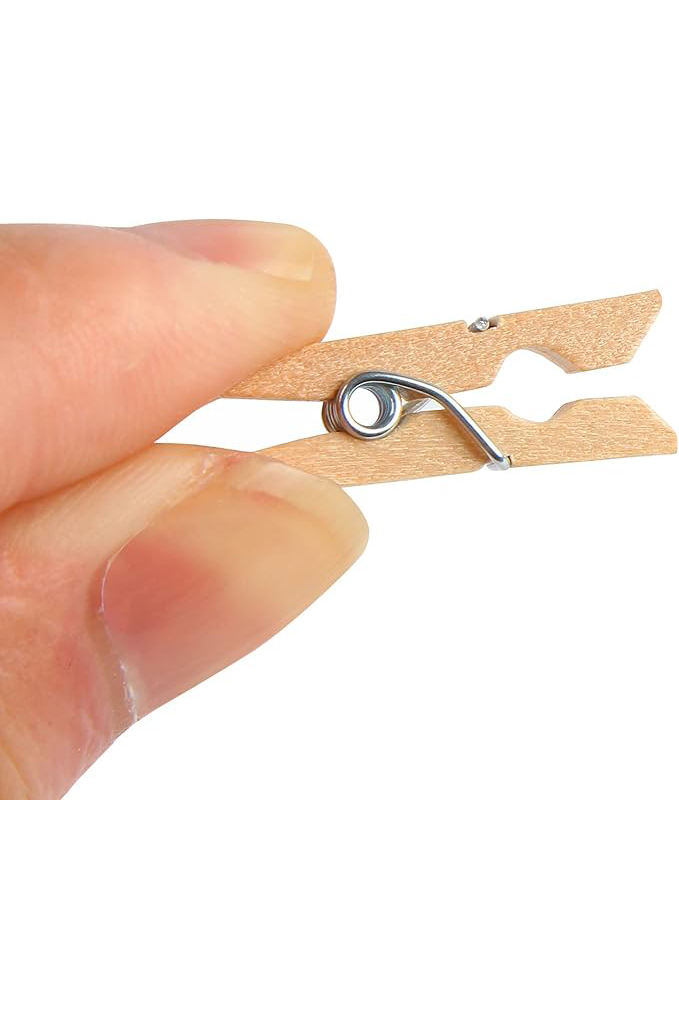 48 Adet Mini Ahşap Mandal 2,5 cm - Fotoğraf Sunum, Paketleme ve Dekoratif Not Tutucu Seti 722781