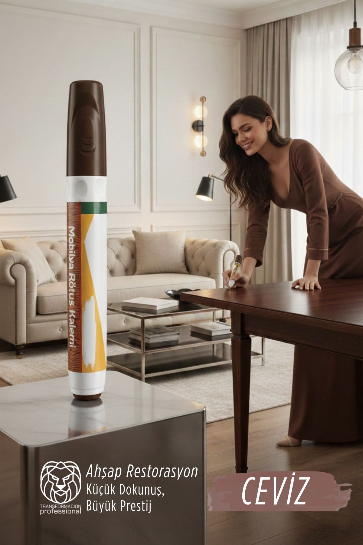 Ceviz Renk Mobilya Rötüş Kalemi – Ahşap Çizik Giderici & Restorasyon Kalemi (Ceviz/Walnut) 722788