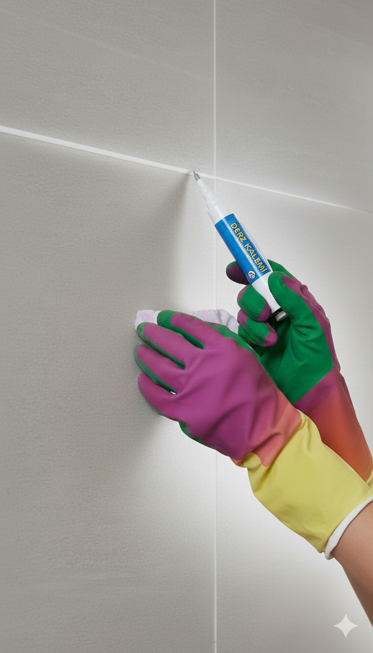 Beyaz Derz Kalemi - Seramik Arası Rötüş Kalemi - 60mt Kapasiteli Profesyonel Beyazlatıcı 722791