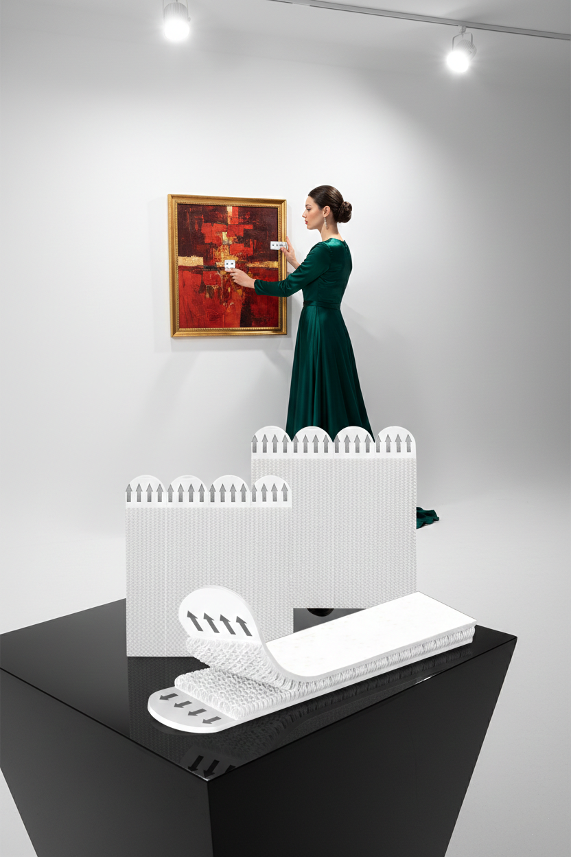 Güçlü Resim Çerçeve Asma Bandı 4'lü Set - 6Kg Taşıma Kapasiteli Duvar Delmeyen Cırt Sistemi 722792