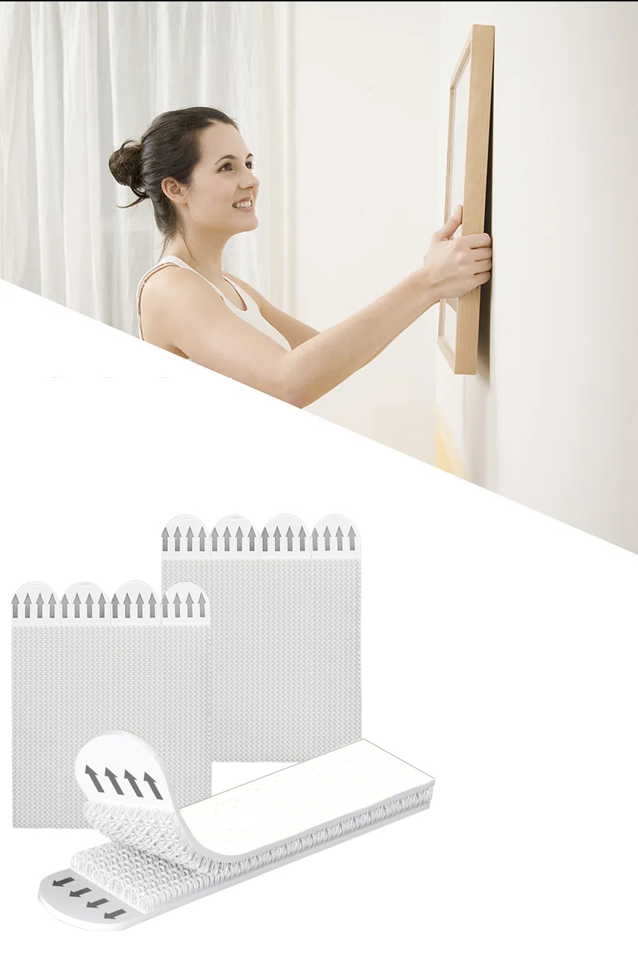 Güçlü Resim Çerçeve Asma Bandı 12'li Set - 6Kg Taşıma Kapasiteli Duvar Delmeyen Cırt Sistemi 722793