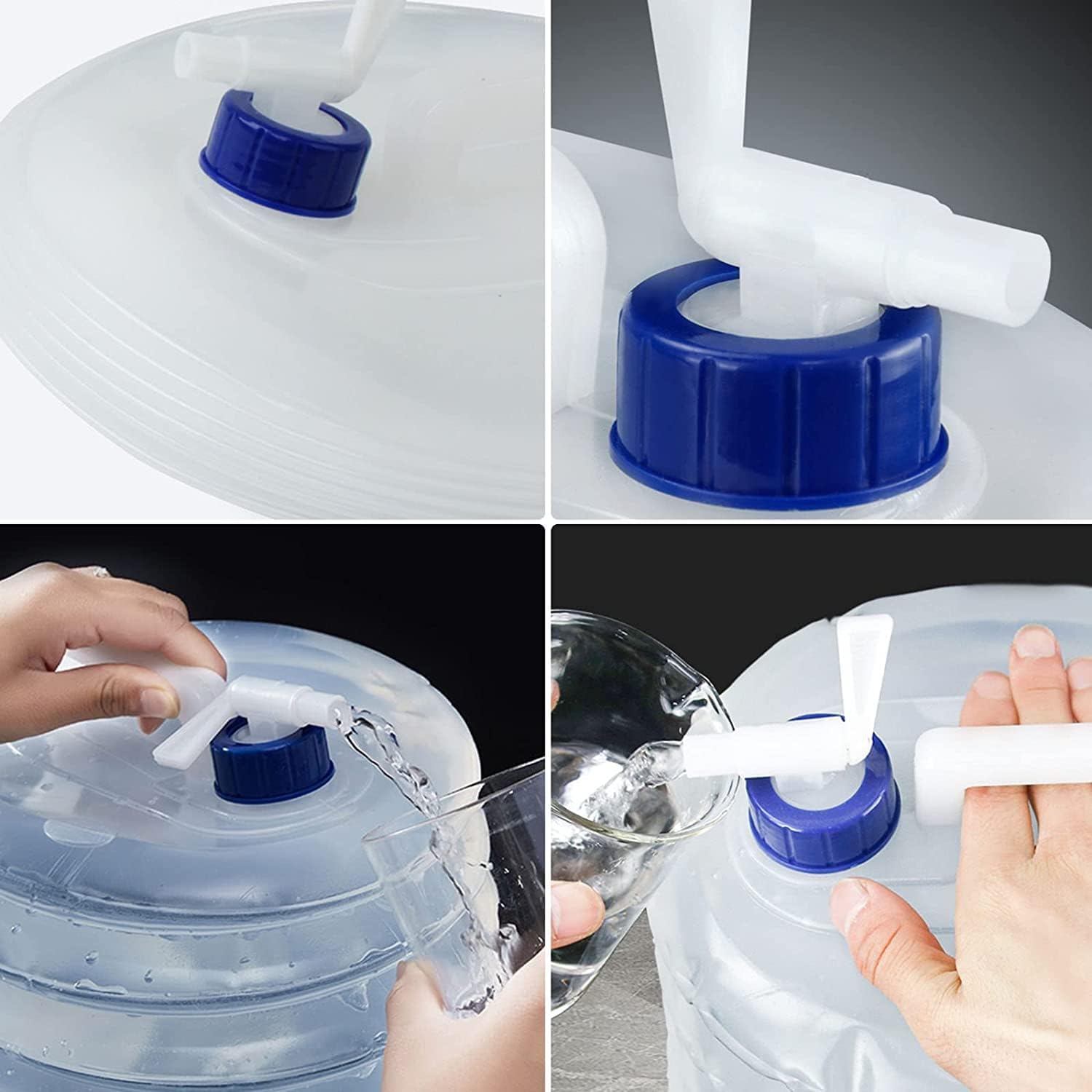 2 li SET Akordiyon Bidon - Katlanabilir Lüks Su Taşıma Ünitesi | 10L Şeffaf Tasarım 722795