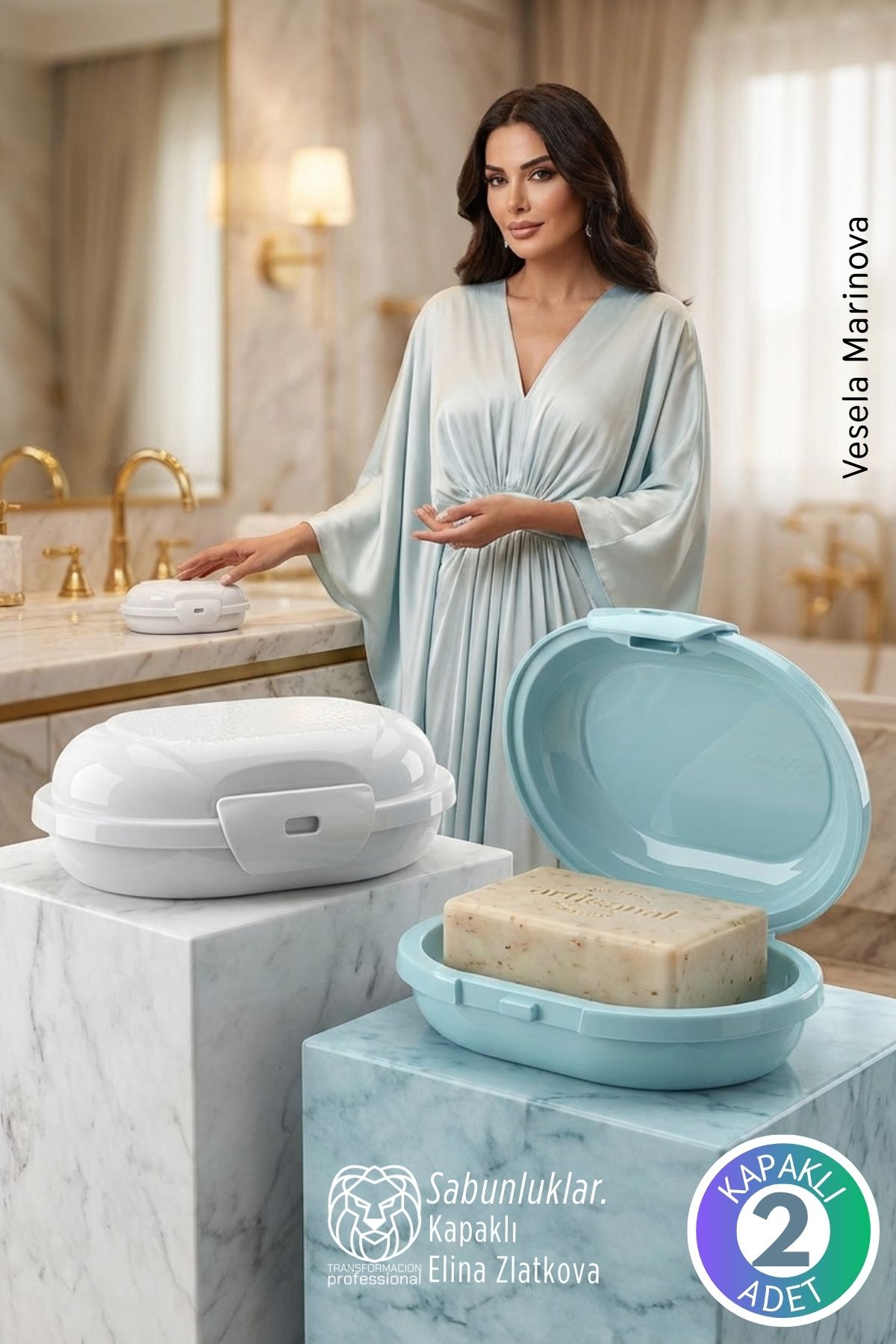 Modern Banyo Tasarımı: 2’li Premium Sızdırmaz Kapaklı Sabunluk Seti - Hijyenik Seyahat Kutusu 722798