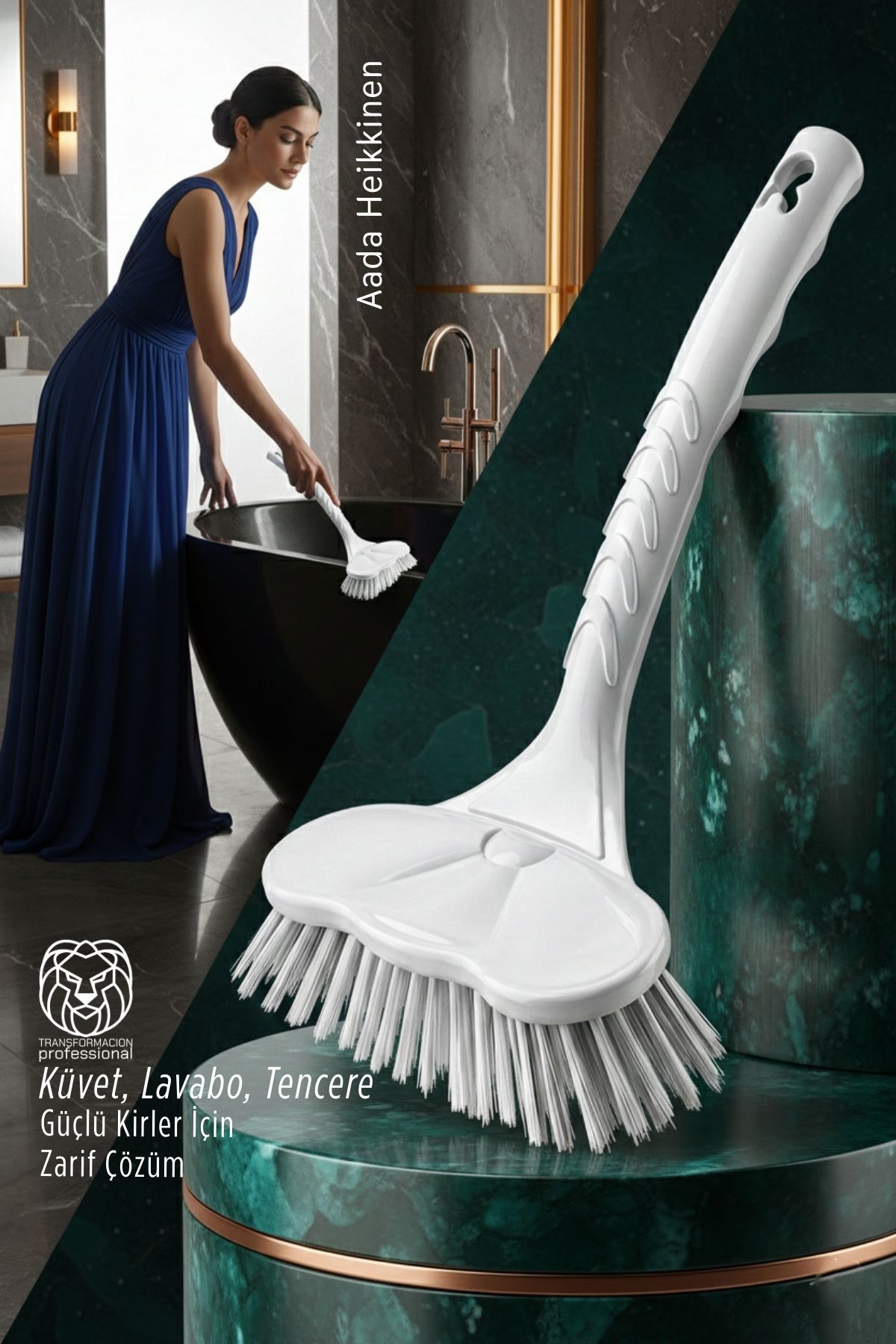 Küvet, Lavabo ve Tencere Fırçası  - Çizmez Kıl Yapılı Ergonomik Temizlik Ovma Fırçası 722800