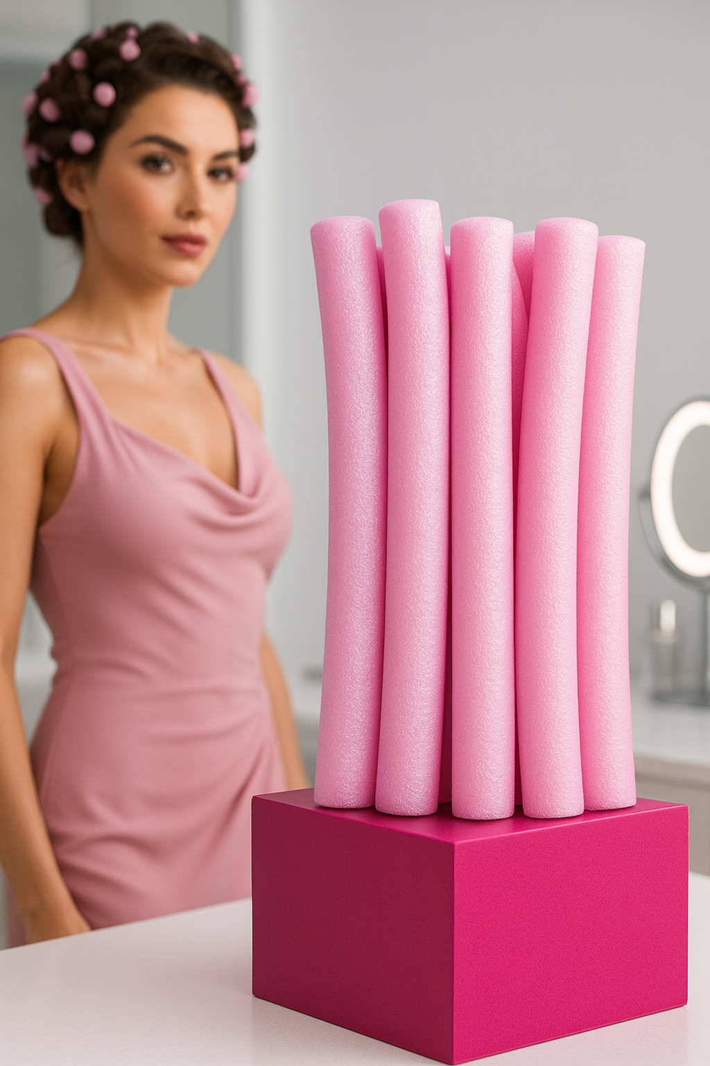 6’lı Profesyonel Sünger Sosis Saç Bigudisi – Isısız Doğal Dalgalar Solingen Professional 719759