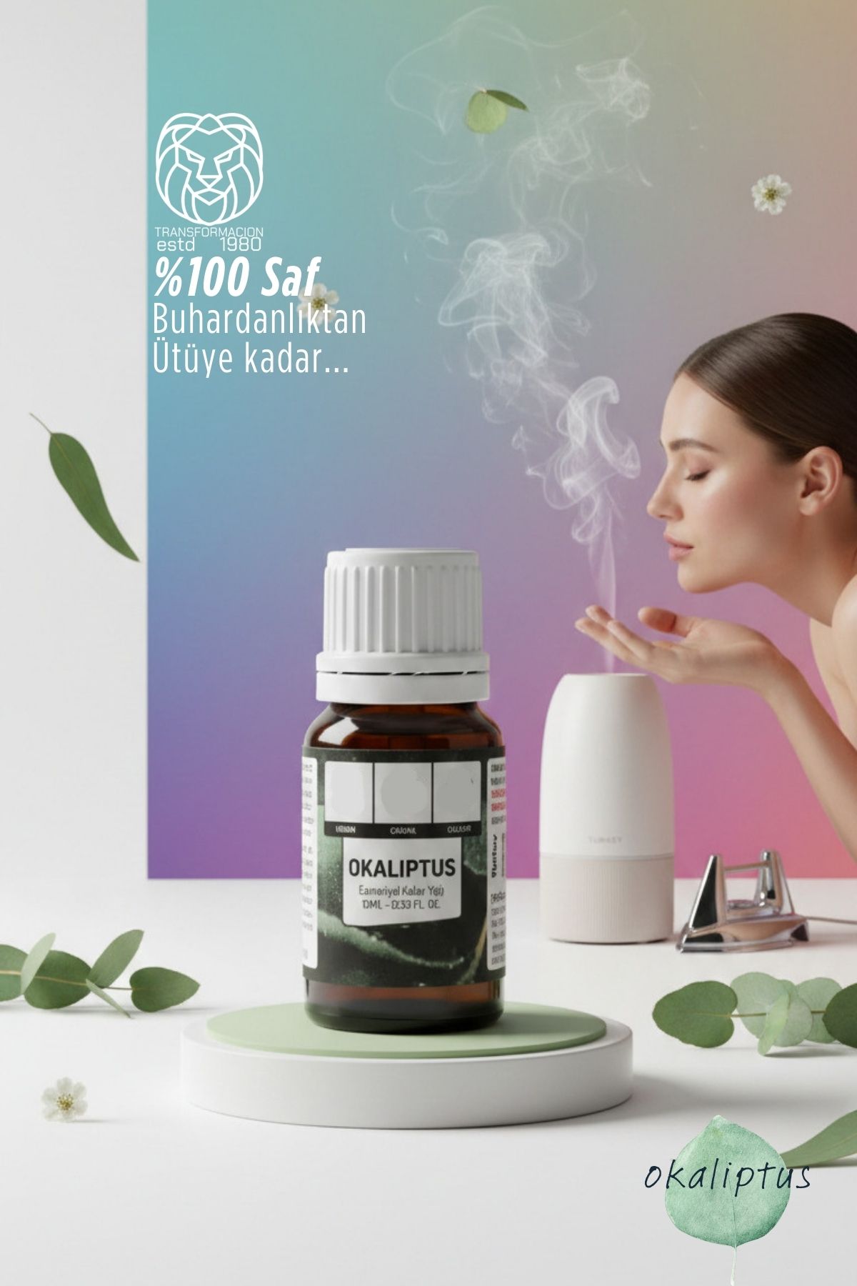 %100 Saf ve Yoğun Okaliptus Çiçeği Esansı -Ütü, Buhardanlık ve Koku Makineleri İçin 10 ml  722811