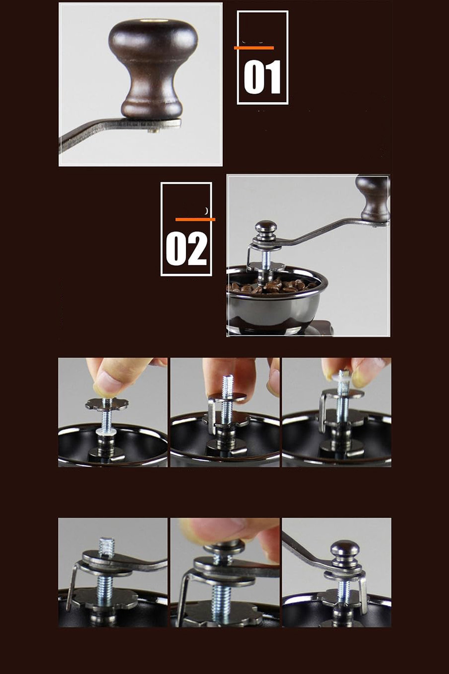  Isabella Serisi Seramik Öğütücülü Antik Ahşap Manuel Kahve Değirmeni 722814