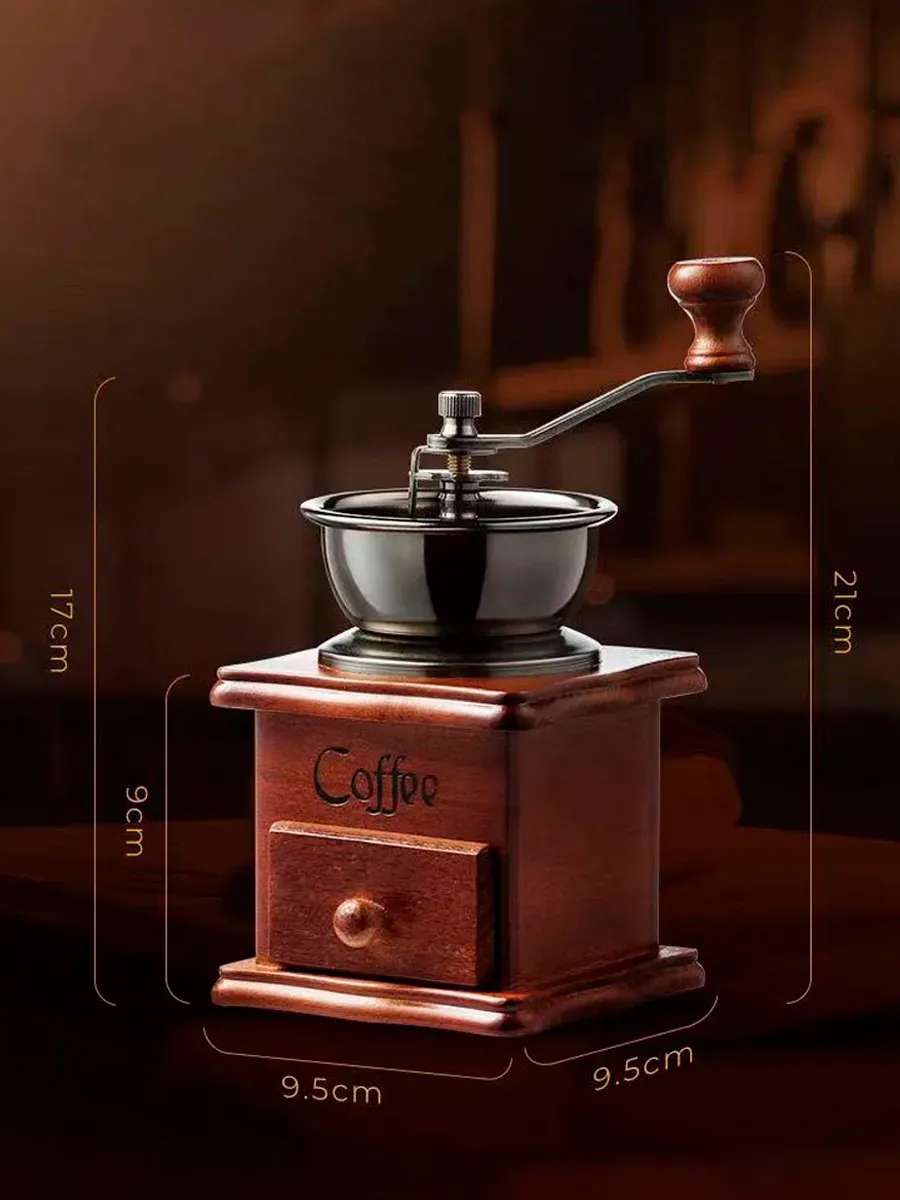  Isabella Serisi Seramik Öğütücülü Antik Ahşap Manuel Kahve Değirmeni 722814