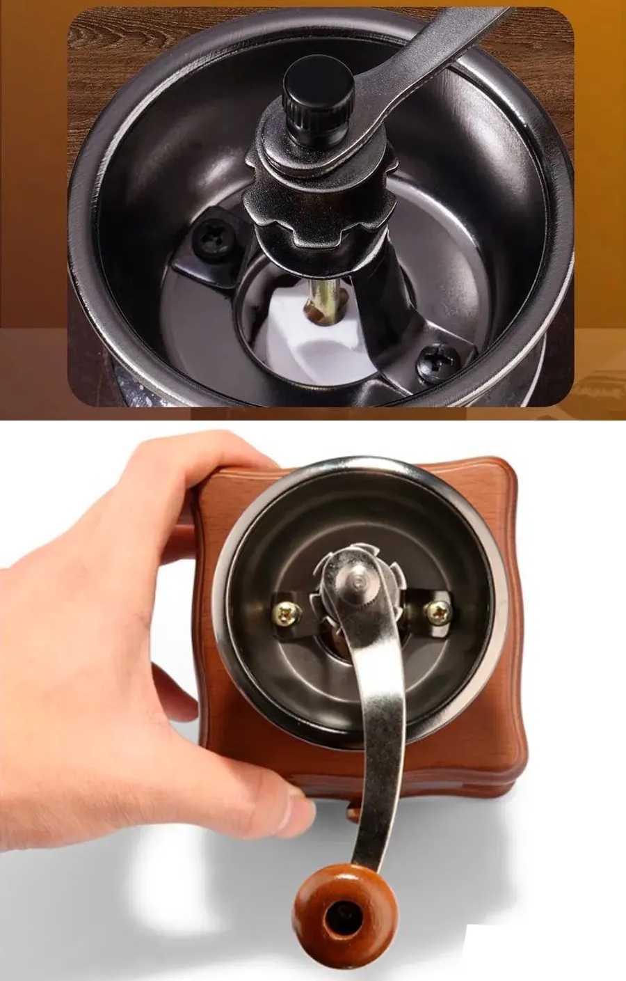  Isabella Serisi Seramik Öğütücülü Antik Ahşap Manuel Kahve Değirmeni 722814