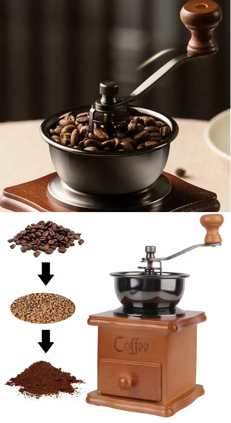  Isabella Serisi Seramik Öğütücülü Antik Ahşap Manuel Kahve Değirmeni 722814