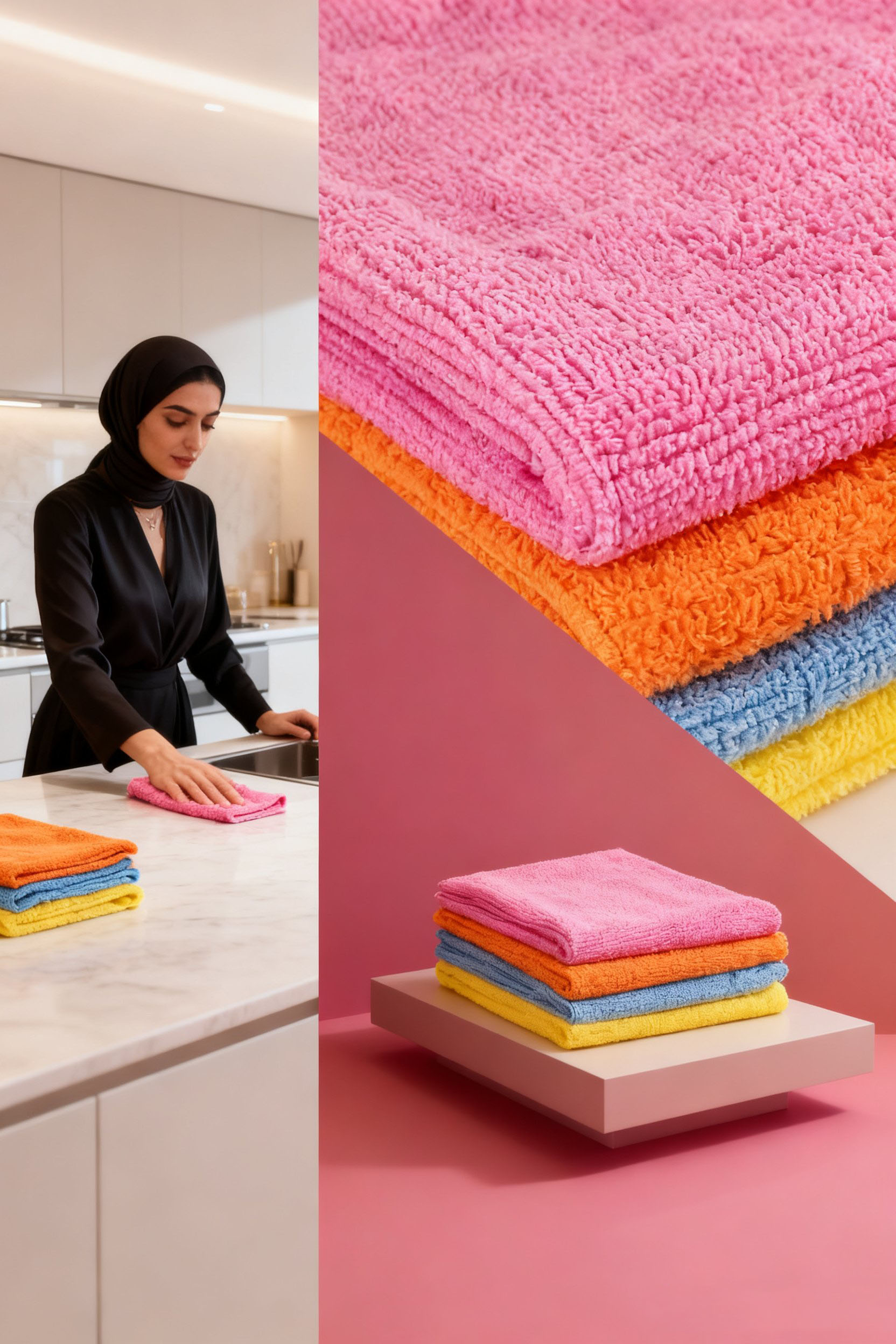 4'lü Lüks Mikrofiber Bez Seti: İz Bırakmayan Ultra Emici 722827