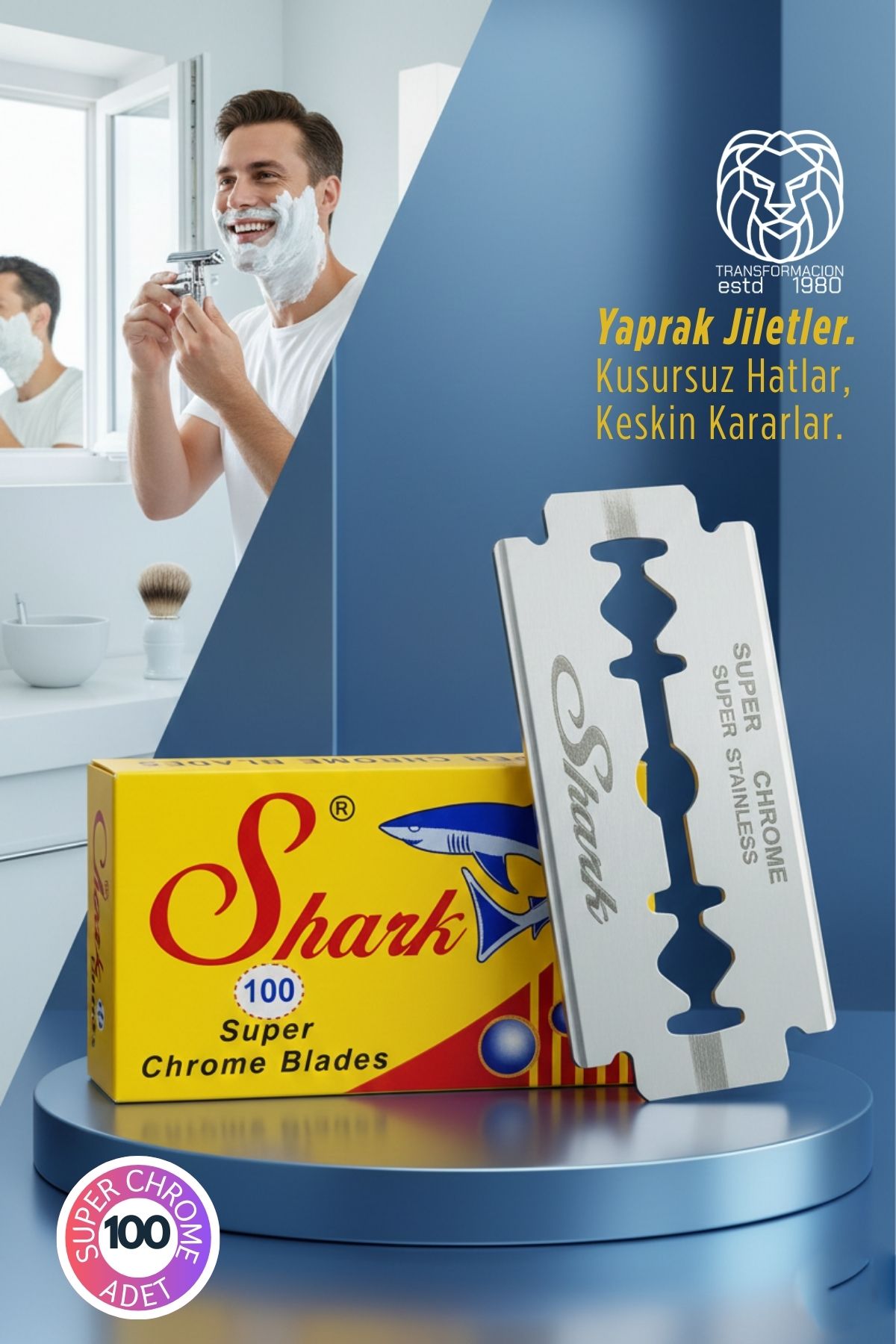 Shark Super Chrome 100’lüPremium Paket - Profesyonel Jilet  717188