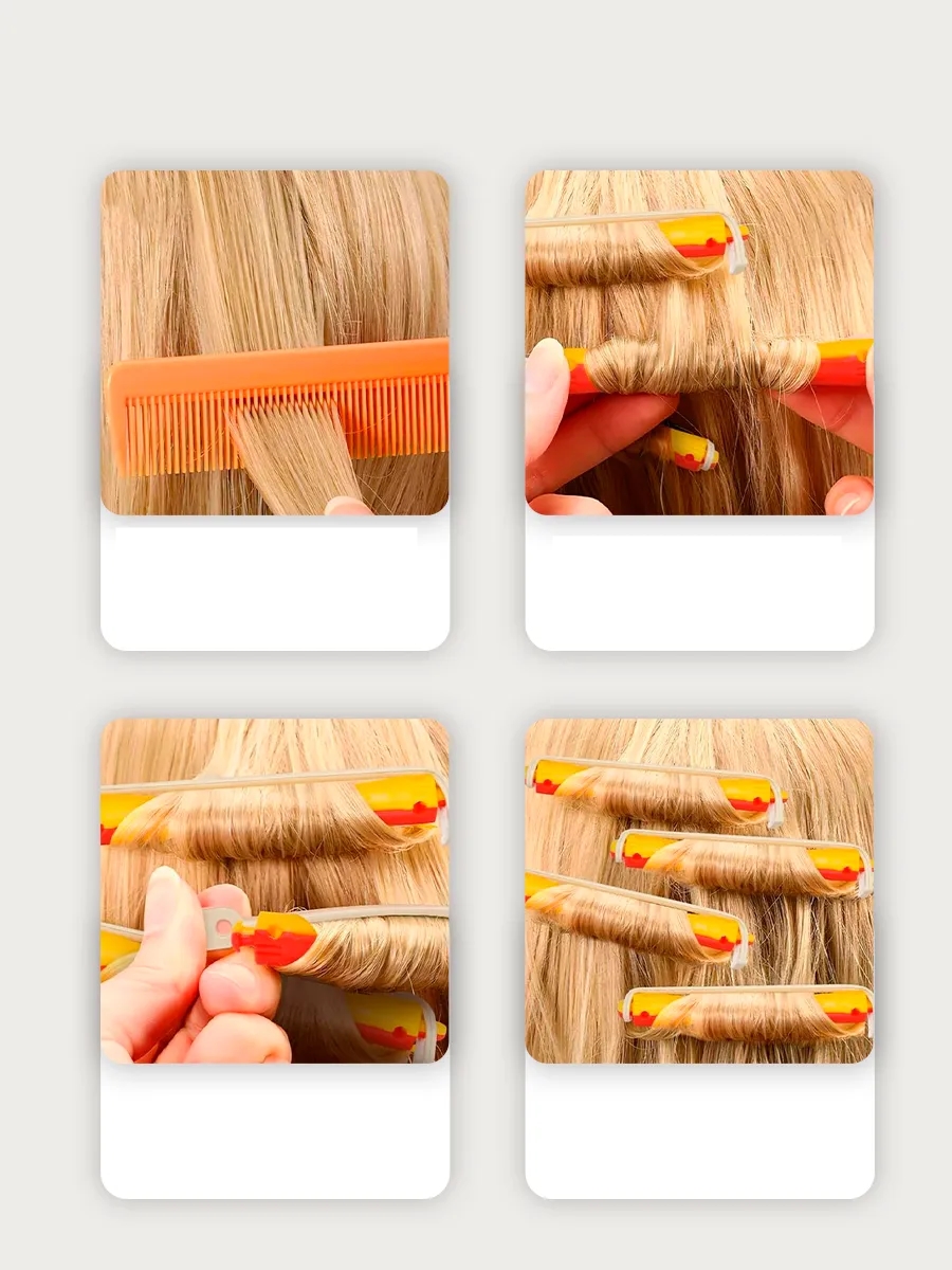 Saç Bigudisi - 6'lı Saç Bukle Şekillendirme Seti - Lastikli - Ömürlük Şekillendirme 722830